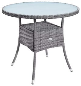 Deuba Rattan asztal Ø80 cm - szürke
