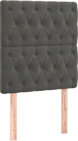 sötétszürke bársony fejtámla 80x7x118/128 cm