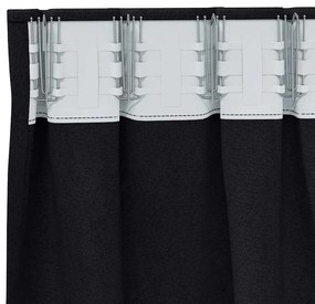 Függönyök függönyökkel 2 pcs Fekete 225x140cm Poliészter