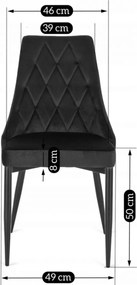 Krzesło CORK Czarne Welurowe