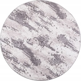 Szőnyeg Szürke Kerek 150cm Csúszásgátló Divatos Nappali Hálószoba Mosható