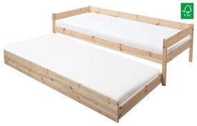 Egyszemélyes ágy 90 cm Braceaba (tömör fenyőfa) (ágyráccsal). 1116248