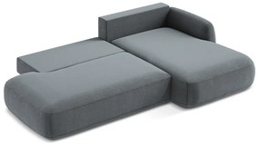 Szürkéskék kinyitható sarokkanapé (jobb oldali-heverő résszel) Hale – Makamii