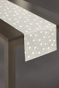 Asztali futó karácsonyi, ezüstszürke/fehér 40x180