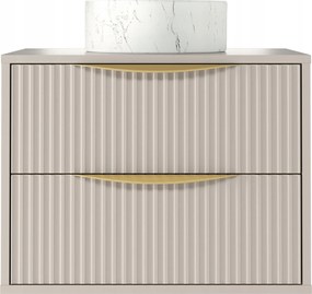 Avila fali mosdószekrény felsőrésszel 60 cm kasmír/arany