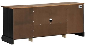HALDEN fekete tömör fa TV szekrény 2 tolóajtóval 150x40x60 cm