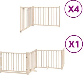 vidaXL nyárfa 12 paneles összecsukható kutyakapu ajtóval 960 cm