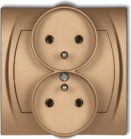 Dupla földelt aljzat arany Kontakt kerettel 8LGPR-2Z Logo Karlik