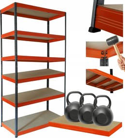 Helios fém tároló állvány 196x90x35cm 6Px350kg Erős Lengyel