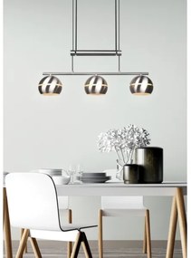 Trio - Csillár zsinóron FLETCHER 3xE14/40W/230V matt króm