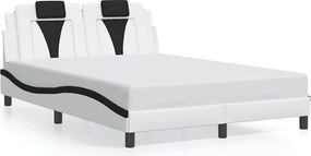 vidaXL fehér és fekete műbőr ágykeret Viana matrac nélkül 140 x 190 cm