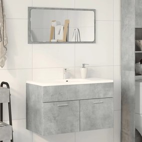 betonszürke szerelt fa fürdőszobai mosdószekrény 90x38,5x46 cm