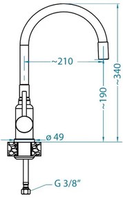 ALVEUS 1144428 -Mosogató csap rugalmas karral MINTAS 34 cm króm/bézs