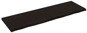 sötétbarna kezelt tömör fa fürdőszobai pult 160x50x(2-4) cm
