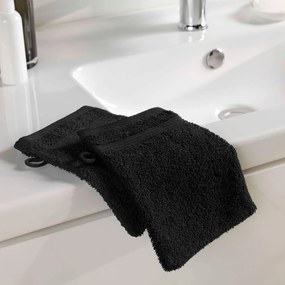 Fekete pamut mosdókesztyű 15x21 cm Tendresse – douceur d'intérieur