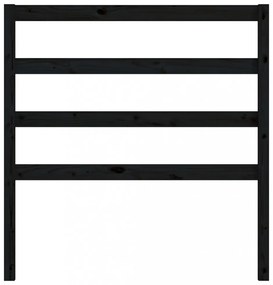 fekete tömör fenyőfa ágy fejtámla 95 x 4 x 100 cm