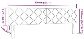 LED Fejtámla LED -es lámpákkal Sötétzöld 200 cm Bársony
