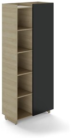 Trevix kombinált szekrény 90 x 46 x 213 cm, jobb, homoki tölgy / fekete