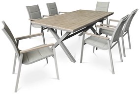 Autronic Kerti asztal, alumínium, polifa, bézs, AZT-S1510 OAK
