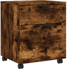 vidaXL füstös tölgy színű szerelt fa kerekes iratszekrény 45x38x45cm