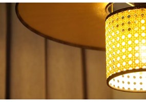 Duolla - Csillár zsinóron TOKYO RATTAN 1xE27/15W/230V átm. 50 cm arany/rattan