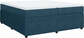 vidaXL sötétkék bársony rugós ágy matraccal 200x200 cm