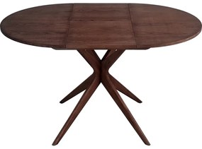 Kerek bővíthető étkezőasztal hosszabbító asztallappal diófa dekorral ø 90 cm Jubi – Ragaba