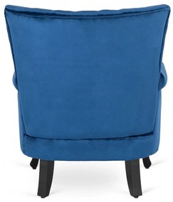 Sötétkék Bársony Chesterfield Fotel. MALLO