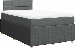 vidaXL sötétszürke szövet rugós ágy matraccal 120 x 200 cm