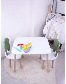 Gyerekasztal székekkel Bunny Two Chair Set - Green, White