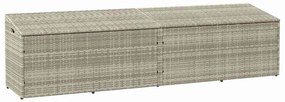 világosszürke polyrattan kerti tárolóláda 220x50x58 cm
