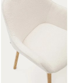 Fehér kárpitozott étkezőfotel Aleli – Kave Home