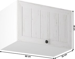 Felsőszekrény G60KN, fehér/sosna andersen, PROVANCE