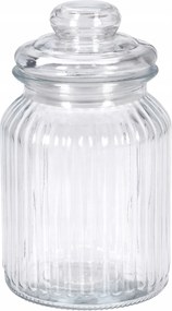 Üveg Tároló Fedéllel Átlátszó 750 ml Bordázott Üveg