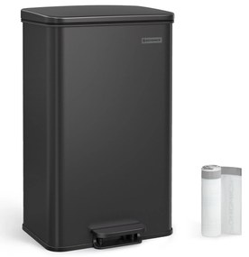 Konyhai szemetes 40L, nagy pedålos kuka fedéllel, 15 szemeteszsåk mellékelve, fekete
