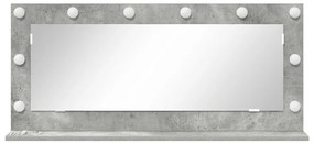LED világítással ellátott tükör Betonszürke 100x45x18 cm