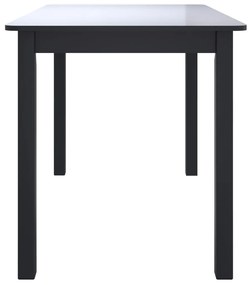 Fekete tömör gumifa étkezőasztal 114 x 71 x 75 cm