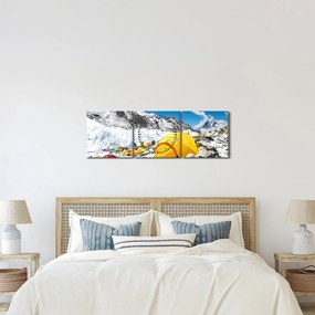 Kép - Kemping a hegyekben (órával) (90x30 cm)