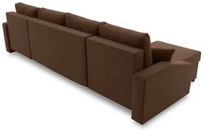 Sparta Plus sarokkanapé, szövet anyag, univerzális oldal, barna