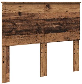 vidaXL Ágykeret fejtámlával Öreg fa 120 x 190 cm Tömör fenyőfa