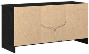 TV Szekrény LED Fénytartalmazó Fekete Rackkel, 100x34x50 cm, Műmászott Fából készült