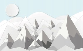 Fotótapéta Hegyek origami minimalizmus skandináv kék vinil 254x184 +ragasztó