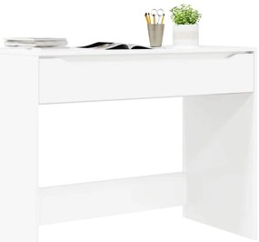 vidaXL Asztal fiókkal Magas Fényű Fehér 100 x 50 x 78 cm Faanyag