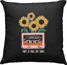 Párna Virágok Vonalak Divat Művészet 8 Fekete