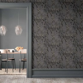 Arthouse Signature 1 Carrara Marble fekete-szürke márvány mintás papír tapéta – 296702