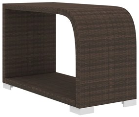 10-részes barna polyrattan kerti bútorszett párnákkal