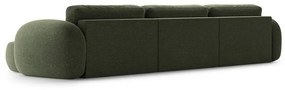 Zöld zsenília kinyitható-tárolóhelyes (U alakú) sarokkanapé Tonale – Cosmopolitan Design