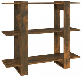 füstös tölgy színű térelválasztó könyvszekrény 100x30x87 cm