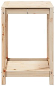 tömör fenyőfa ültetőasztal polccal 82,5x50x75 cm