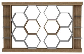 könyvespolc Sueno - White, Walnut